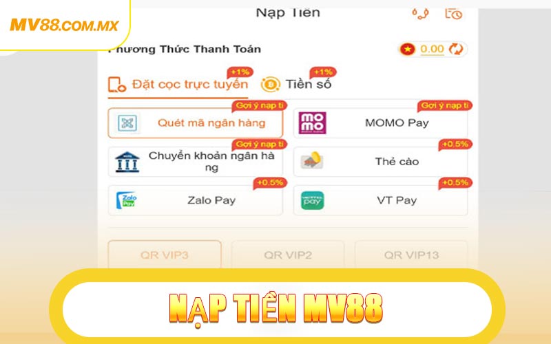 Nạp Tiền MV88